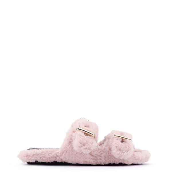 Nine West Plush Cozy Flat Pink Slippers | South Africa 12A71-1B75